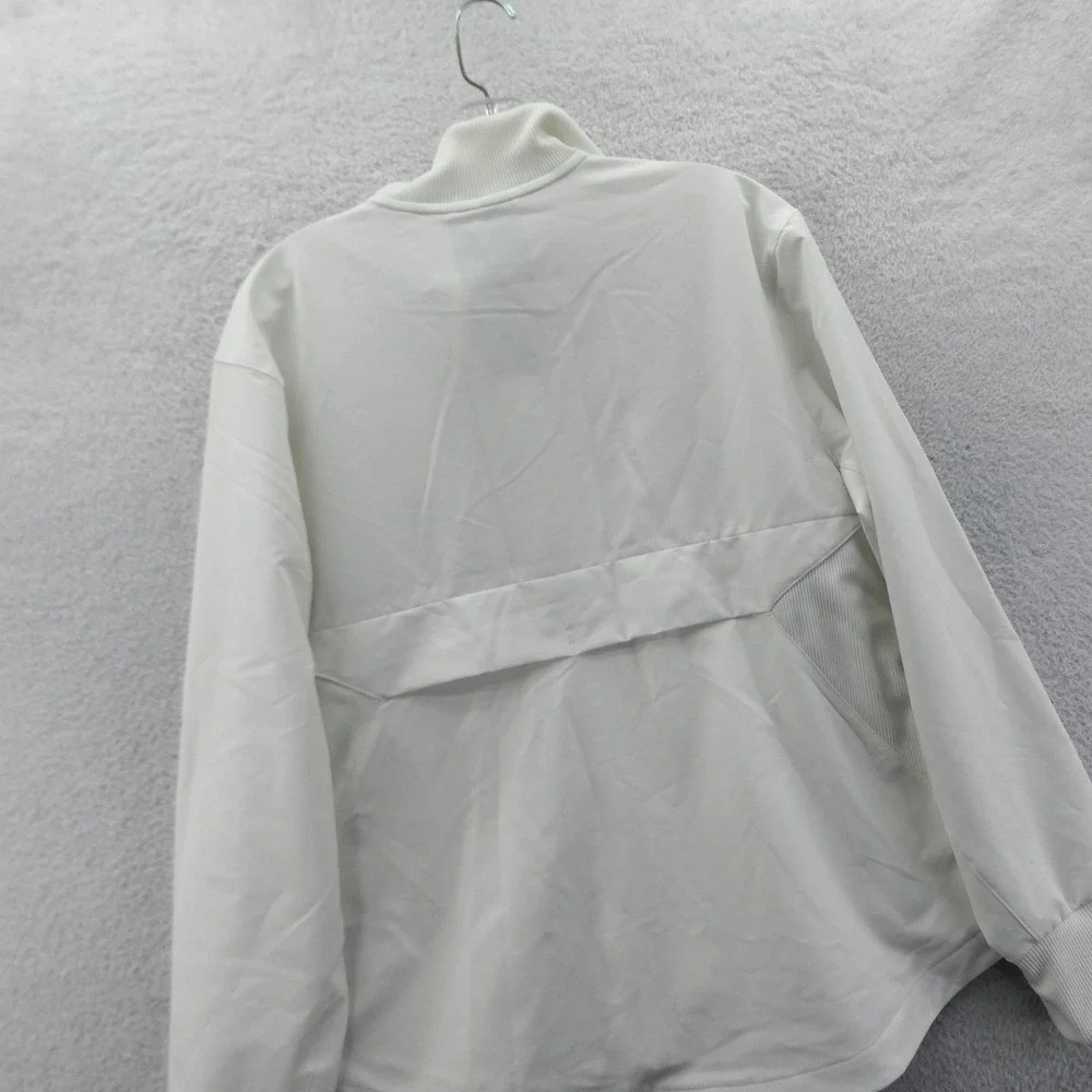 Adidas Jacket Women Medium Ohio Bobcats White Full Zip‎ Track Recycled Polyester